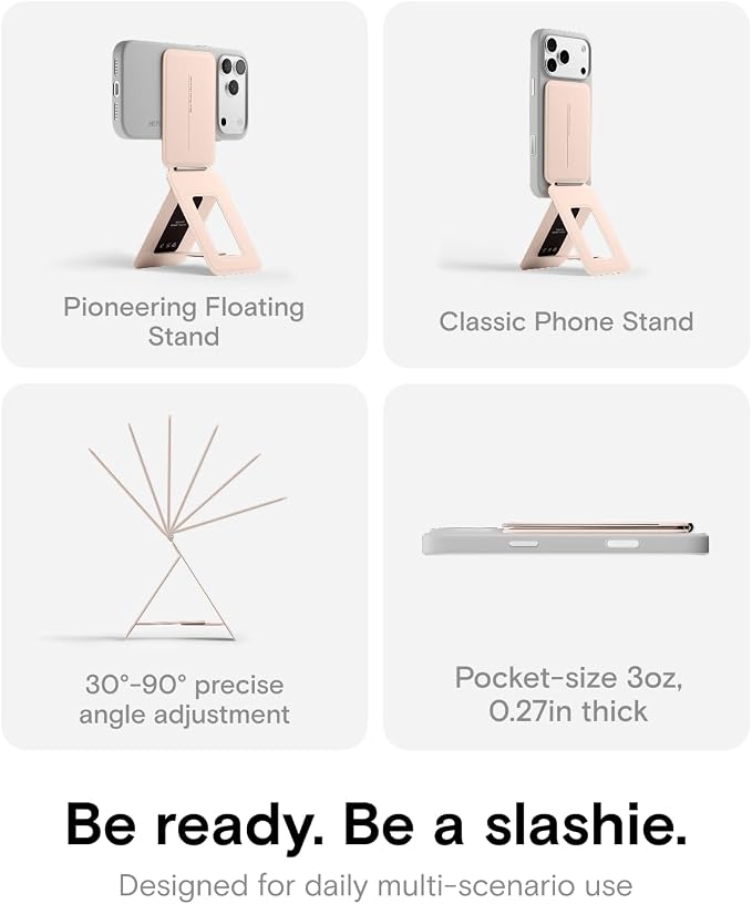 MOFT Phone Tripod Stand, Portable Selfie Stick for iPhone, Mulit-Angle | Pocket Size | Strong Magnets l MOVAS Leather | Magsafe Compatible | Easy to Charge | Stylish |For Content Creators - Image 3
