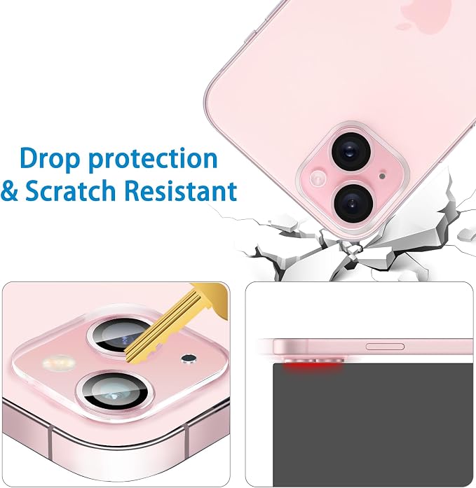 Dengduoduo 3 Pack Tempered Glass Camera Lens Protector for iPhone 15 6.1" & for iPhone 15 Plus 6.7", Ultra HD, 9H Hardness, Anti-Scratch, Case Friendly, Easy to Install [No Affect on Night Shots] - Image 5