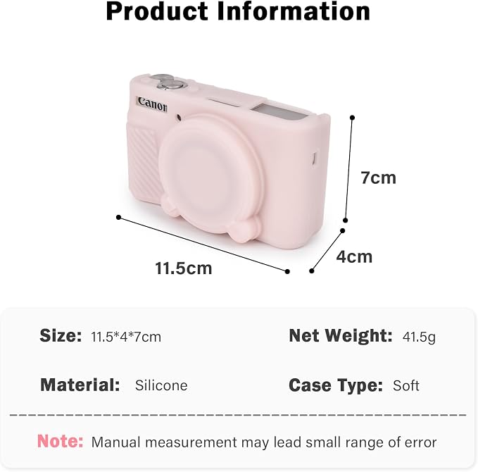 MUZIRI KINOKOO Case for Canon SX740 HS, SX730 HS Camera - Soft Protective Cover Powershot SX740 SX730 HS Silicone Sleeve with Removable Lens Cover - Anti-Slip & Anti-Scratch - Jelly Pink - Image 3