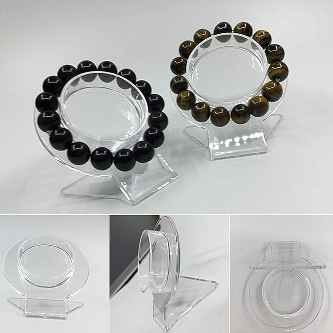 mollensiuer Jewelry Holder, 2 Pcs Clear Acrylic Bracelet Display Stand, Jewelry Organizer Rack, Transparent Shelf Shelves, Clear Jewelry Organizer - Image 5