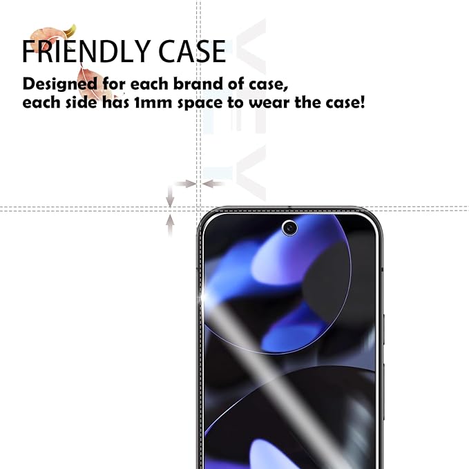 Screen Protector for Google Pixel 9A, [2+2 Pack] Tempered Glass for Pixel 9A & Camera Lens Protectors[Ultrasonic Fingerprint Unlock] [Case Friendly] [Bubble-Free] 6.3 Inches - Image 4