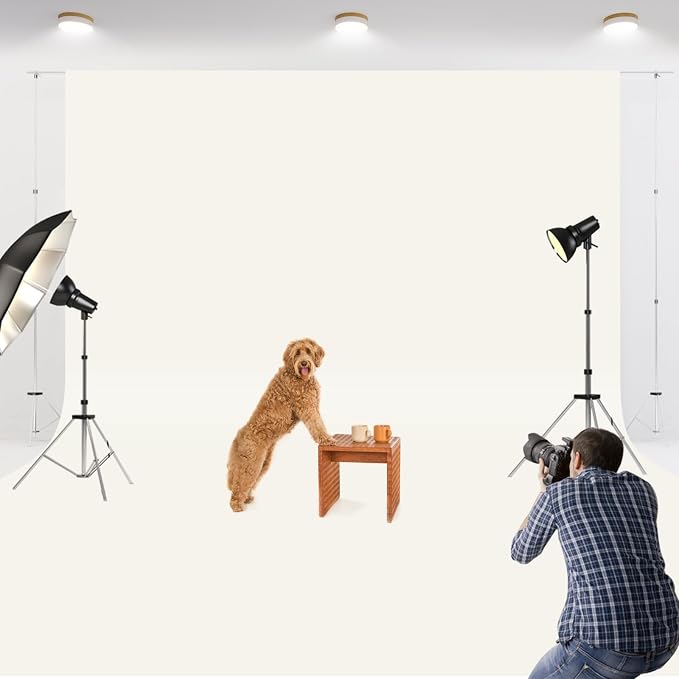 Aimosen 10x10 FT Ivory Backdrop Background for Photography Large Photo Backdrop Curtain Drapes, High Density Ivory Screen Backdrops for Portrait Photoshoot Booth Video Studio - Image 3