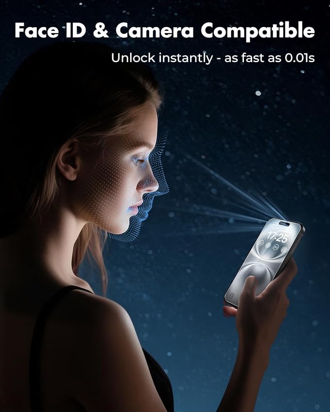 UNBREAKcable iPhone 16 Plus Screen Protector & Camera Lens Protector | Upgraded Dual-Tempered Glass with Military-Grade 9H Hardness, 3-Pack,HD Clarity, Anti-Fingerprint, Case Friendly, Fits 6.7'' - Image 6