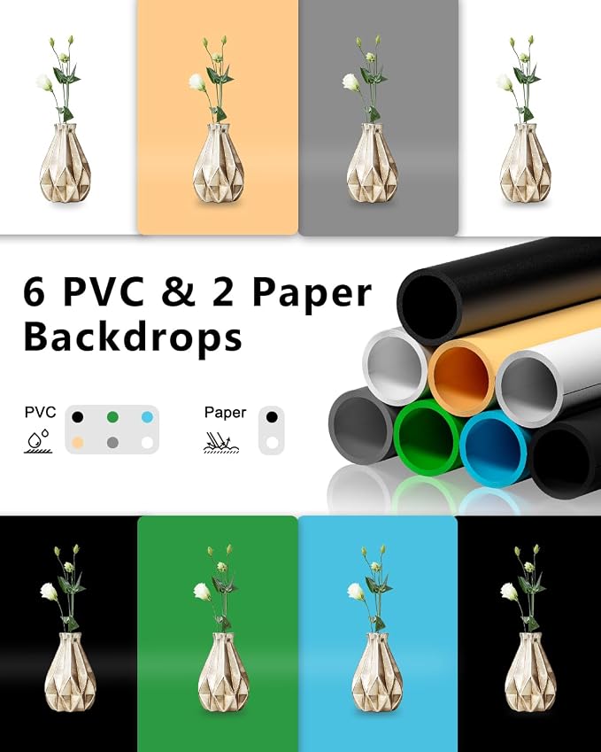 Light Box Photography, 16x16 Inch Photo Light Box with 160 Dimmable LED Lights (CRI 97+), 6 PVC & 2 Paper Backdrops, Portable Studio Box for Product Photography: Jewelry, Food, Shoes - Image 4