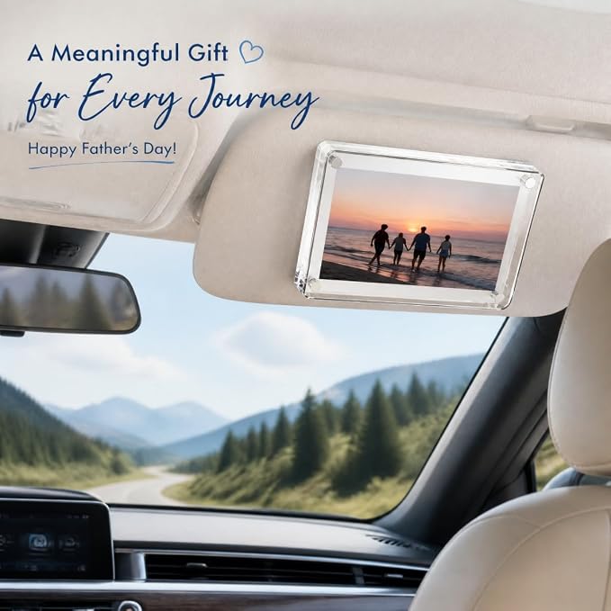 2-Pack Automotive PMMA Car Visor Photo Holder with 4 Corner N52 Neodymium Magnets - High-Clarity Drive Safe Daddy Clip for Polaroid Go and Instax Mini Pictures - Image 5