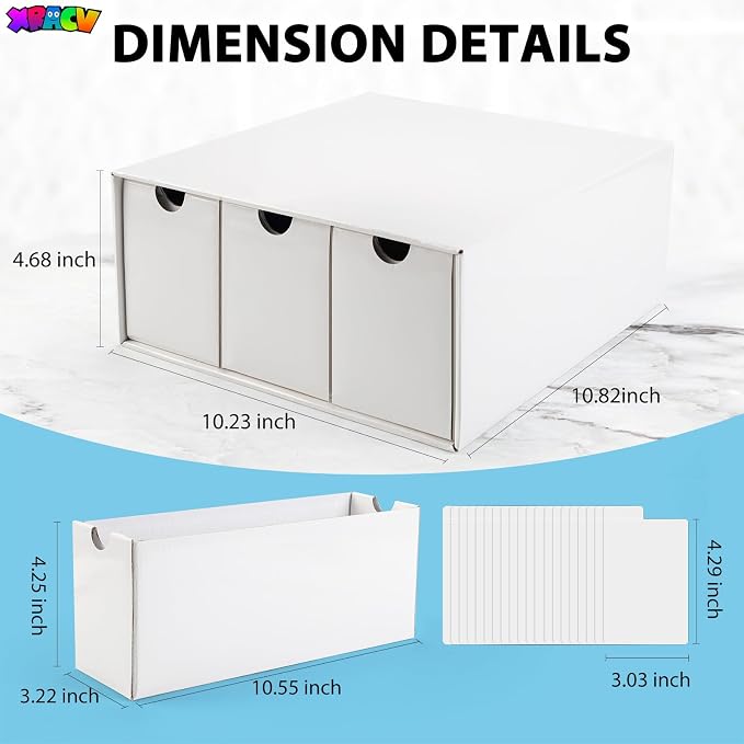 Trading Card 3 Drawer Top Loaders Storage Box with 20 Card Dividers | Cardboard Trading Card Organizer for Collectible Cards Games,Card Box Fits For TCG,MTG,TCG and Basktaball Cards - Image 5