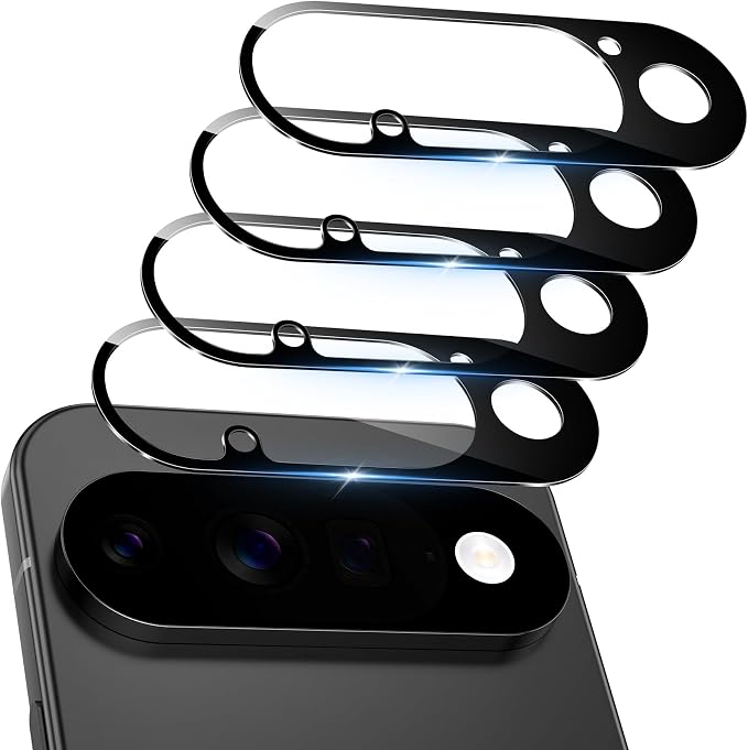 4 Pack Camera Lens Screen Protector Compatible with Google Pixel 11 Pro | 9H Tempered Glass Camera Lens Cover, Case Friendly, High Definition, Scratch-Resistant(Not for Pixel 11/11 Pro XL) by MIUOLV