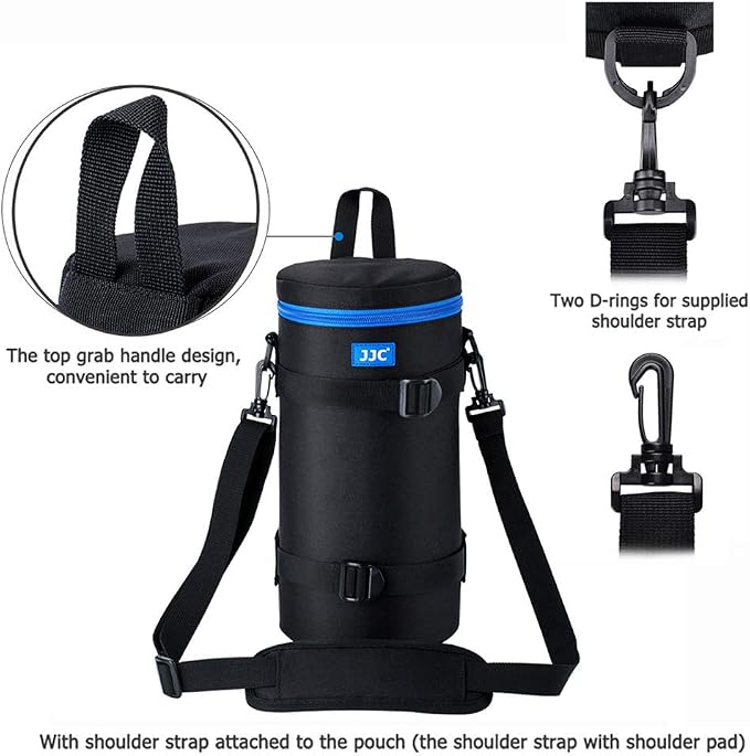 JJC Camera Lens Case Pouch, Padded Bag Fits Lens up to 4.9 x 11.4 (D x L) | for Telephoto Lens Canon RF 800mm f11/Tamron SP 150-600mm/Sigma 150-600mm/150-500mm/Nikon Nikkor AF-S 200-500mm Lens & More - Image 2