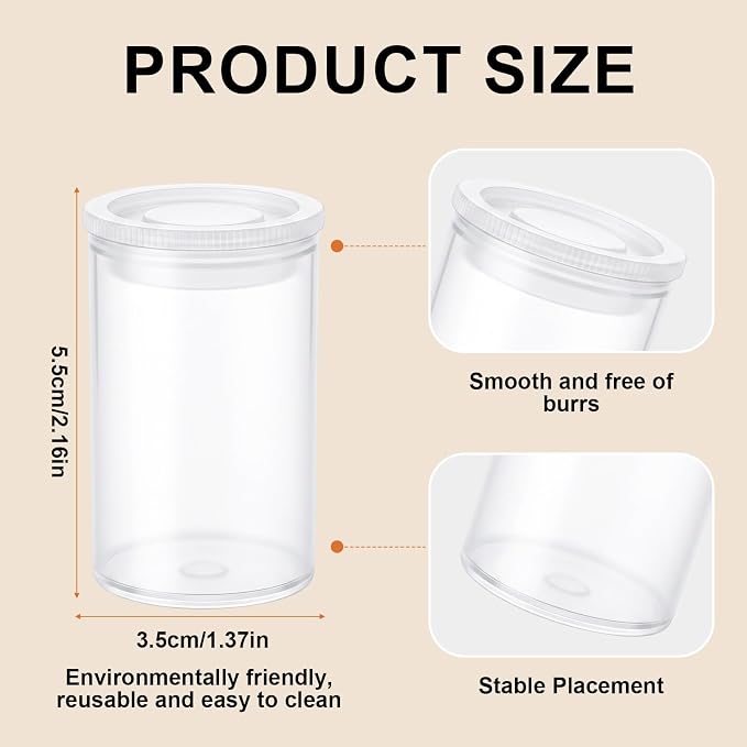 LIUSM Clear Plastic Film Canisters with Lids, 20 PCS, 35mm Caliber | Storing of Small Personal and Household Items,Pills, Film, Keys, Coins, Art Beads and More Storage Containers - Image 2