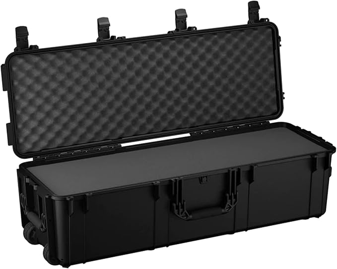 Condition 1 45" Waterproof Hard Case with Wheels & Pluckable Foam, Black | Lockable TSA Approved Storage Trunk for Gear, Camera, Equipment, IP67 Waterproof Rated, Made in USA, 44.52"x16.30"x12.90" by Condition1