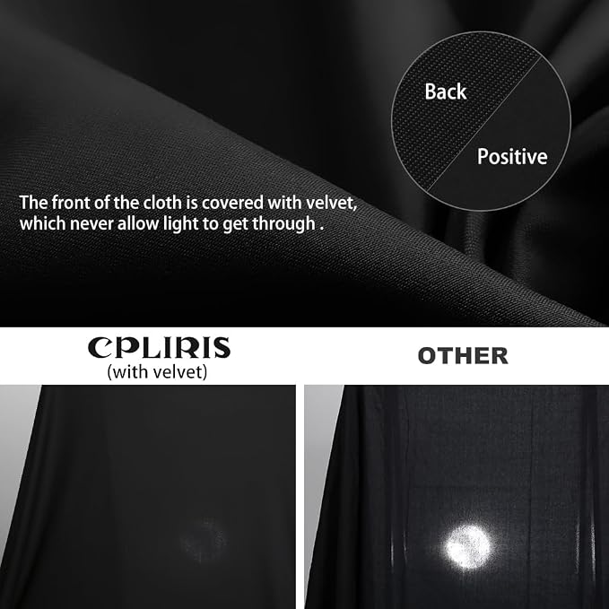 CPLIRIS 5x7ft Black Backdrop Background for Photography, High Density Polyester Fabric Black Photo Backdrop Curtain for Portrait Photoshoot - Image 3