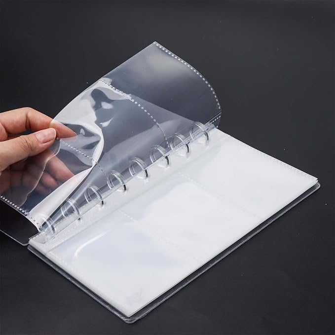Mogoostry Clear Discbound Album Sheet Protectors 8 Discs 2.5 x 3.5 Inch 3 Pockets Inner Page Plastic Protective Sleeves Organizer - Image 4