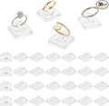 AHANDMAKER 30Pcs Clear Acrylic Ring Display Holder for Jewelry Showcase | Transparent Ring Showcase, Cube Jewelry Storage Organizer, Square Wedding Ring Display for Exhibition and Seller by AHANDMAKER