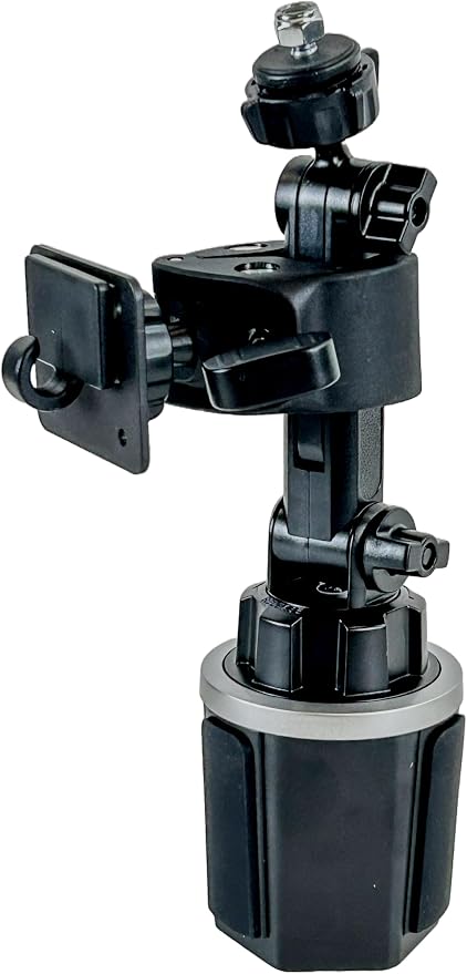 Cup Holder Mount with Mic Holder for Retevis RT95, Black, Adjustable Height 6-8 Inches. - Image 2