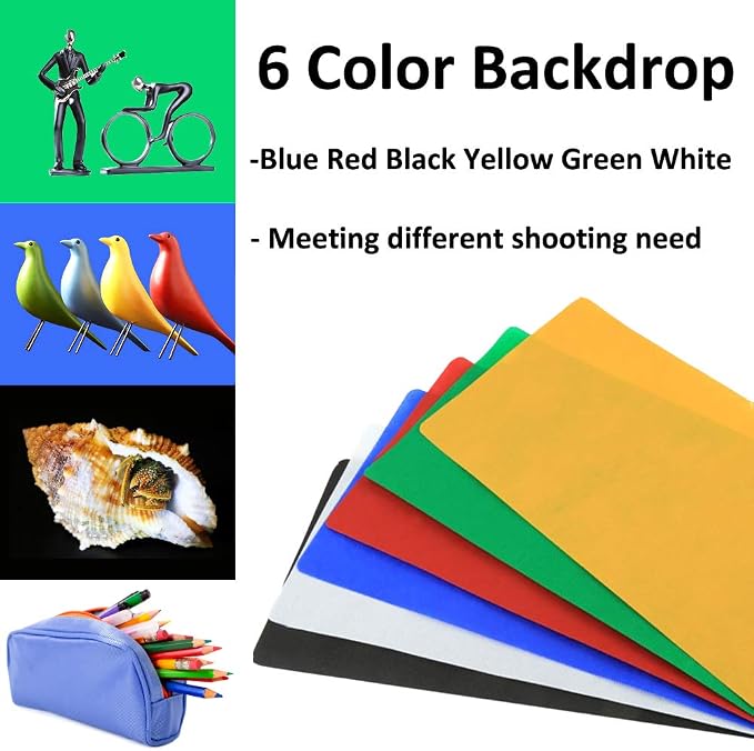 Photo Studio Light Box Kit 12x12 Inch, Folding Lightbox for Small Product Photography, 128 LED Adjustable Lighting, Portable Shooting Tent with 3 Light Colors & 6 Backgrounds - Image 7