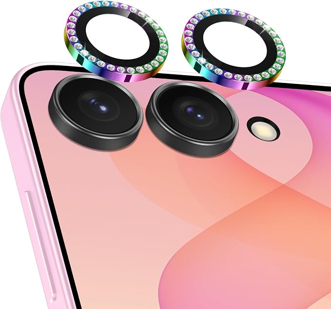 Meshine for Samsung Galaxy Z Flip 8 Camera Lens Protector,Scratch Proof,Strong Adsorption,9H Hardness with Metal Ring Camera Cover,Ultra Thin Case Friendly,Accessories Lens Protector,Shiny Colorful by Meshine
