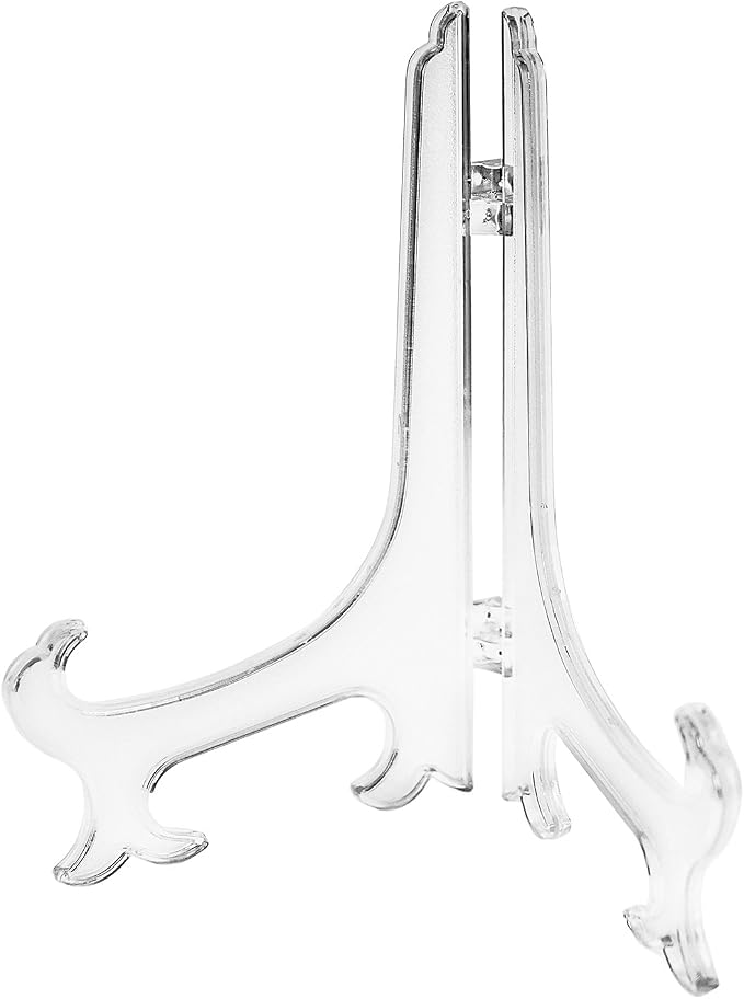 Super Z Outlet Plastic Easels 12 Pack Clear Easel Stands Easel Display Stand for Photo, Place Card, Collectibles, Light Items - Perfect for Wedding Cards, Party, Home, Party Decorations (8 Inches) - Image 2
