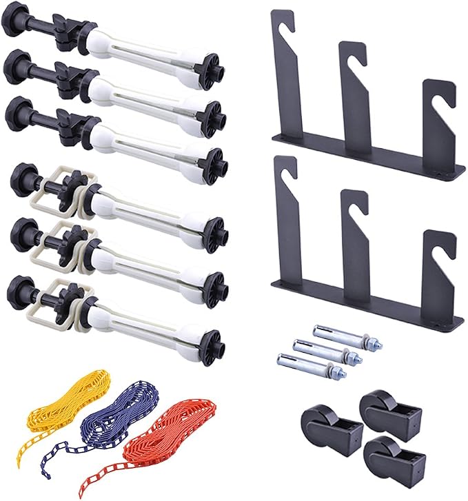 NEEWER Photography 3 Roller Wall Mounting Manual Background Support System with 2 x Tri Fold Hook, 6 x Expand Bar, 3 x Chain, Load Capacity per Roller: 22lb/10kg by Neewer