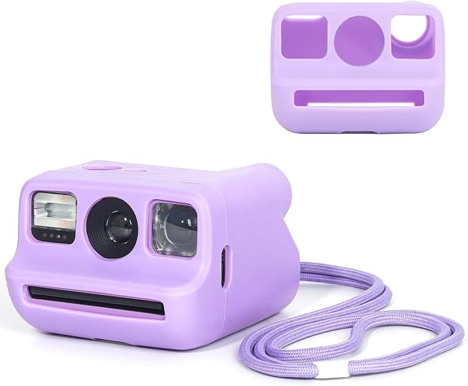 Silicone Case for Polaroid Go/Go Gen 2 Instant Print Camera, Purple | Protective Cover for Polaroid Go, Soft Silicone Case, Travel Cover Storage Bag, Wrist Strap, All-Round Protection, No Camera by wogozan