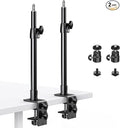 2-Pack Camera Desk Mount Stand with 1/4" Ball Head and Cold Shoe Mount Adapter,12.9-22" Tabletop Mounts Stand, Adjustable Aluminum Desktop Light Stand, for DSLR Camera, Ring Light, Video Light by Dazzne