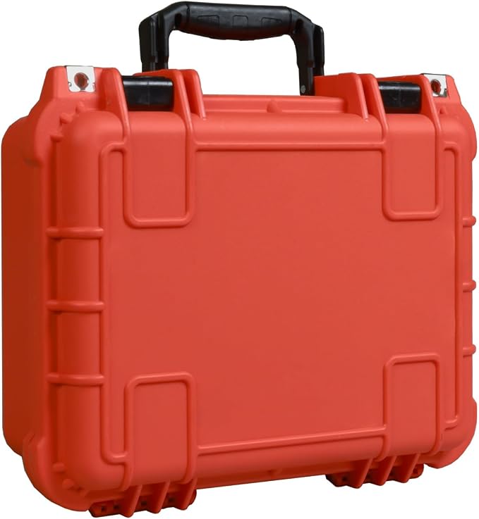 Jack Boss 14x 11.5x 6.5 Inch Hard Case, Portable Weather Waterproof Protective Camera Case with Customizable Foam, Fit Use of Drones, Camera, Equipments, Orange by JACKBOSS