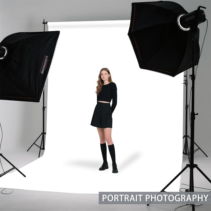 White Photo Backdrop for Photoshoot Background Photography 8x10ft | Polyester, Portrait Product Professional Fashion Shoot, Festival Celebrations - Image 4
