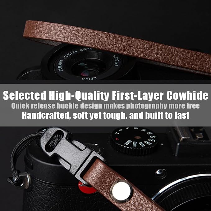 Leather Quick-Release thin camera Shoulder Strap for DSLR SLR | Genuine leather 1cm width 110cm length quick-release buckle 25g Neck Strap For Ricoh for Travel, Street, Outdoor Photography - Image 4