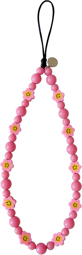 Drawwind Phone Charm Strap Cute Wrist Straps Cell Phone Charm String Y2K Aesthetic Lanyard Wristlet Chain for Case Camera AirPods Bags Keychains (Pink Smiles) by Drawwind