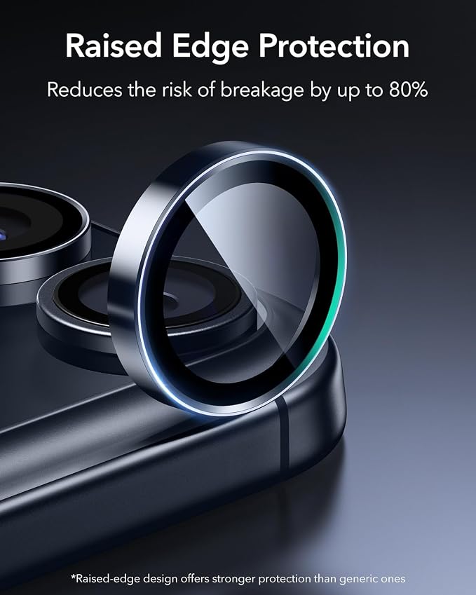 ESR for iPhone 17 Pro Max/17 Pro Camera Lens Protector, 1 Pack, Blue | Individual Camera Cover, 9H Tempered Glass, Original Camera Clarity, for iPhone 17/16/15/14 Pro Max/Pro - Image 3