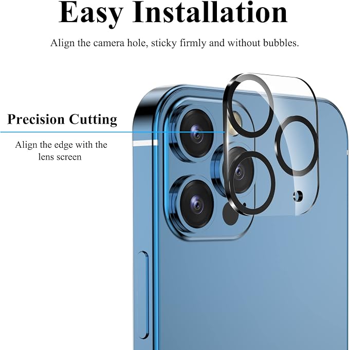 YWXTW [5 Pack Camera Lens Protector Compatible with iPhone 12 Pro Max 6.7" Tempered Glass, [Night Shooting Mode] Case Friendly, High Definition - Image 5