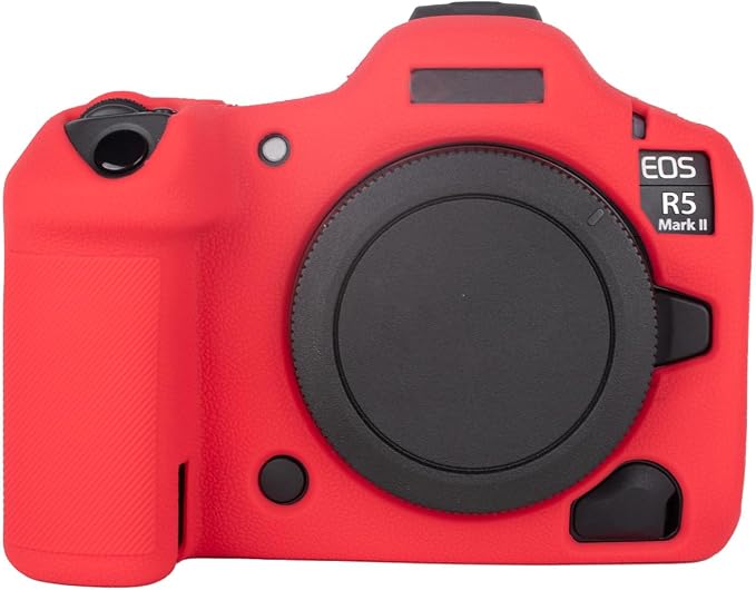 MUZIRI KINOKOO Silicone Case Compatible for Canon EOS R5 Mark II Digital Camera, Soft Rubber EOS R5 Mark II/EOS R5 II Protective case Cover with Anti-Slip Design - Red by MUZIRIKINOKOO