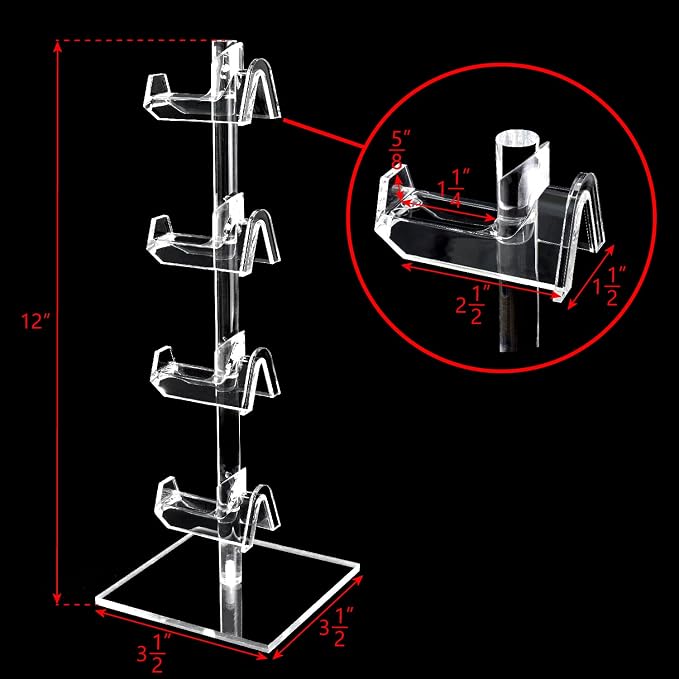 MOOCA 2-Piece Acrylic Eyewear Display Stand, Holds 8 Frames | Eyewear rack with oversized supports displays large sunglasses and eyeglasses for show,store,home and easy assemble.' - Image 2
