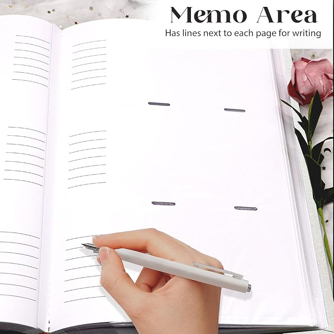 Holoary Photo Album 4x6 300 Photos, 300 Pockets 4”x6” Picture Album, Linen Fabric Cover Big Picture Book for Photos with Writing Area, 4x6 Photo Albums for Family Weddings Travel Memories(Sage) - Image 4