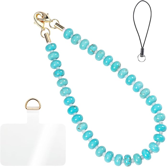 CH.yishi Crystal Beaded Phone Charm Wrist Strap Camera Lanyard | Handmade Cell Phone Chain,with Tether Tab,Keychain Bag Wallet Natural Stone Charm,Headphone Gemstone Decor,Camera Wrist Strap by CHyishi
