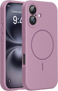 Miracase Silicone & Magnetic for iPhone 16 Case, Blackcurrant | Compatible with MagSafe, Anti-Scratch Microfiber Lining, Liquid Silicone Case Shockproof Drop Protection Phone Case for 16 by Miracase