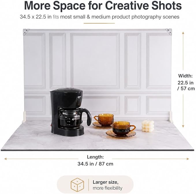Product Photography Backdrops 22.5x34.5in, Photo Backdrop Board Kit with 10Pcs 20Patterns Double-Sided Background Paper, Food Photography Backdrops, Tabletop Photo Backdrop for Food Jewelry Cosmetics - Image 3