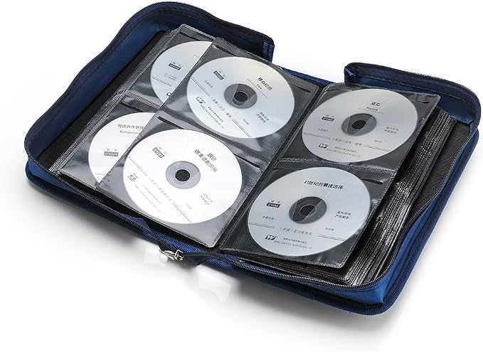 CCidea CD Case DVD Storage Holder, 128 Capacity DVD Cases Organizer CD Plastic Protective Carrying Binder,Portable Cd Wallet for Home Travel (Blue), 128-blue, L11 xW 6 x H3.5 INCH, Beauty Case - Image 2