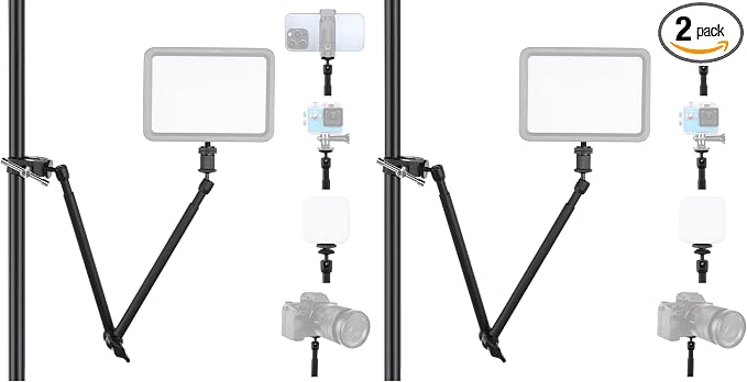 UTEBIT 22 Inch Magic Arm Camera Mount with Super Clamp 1/4" 3/8" Screw Hole (Pack of 2) by UTEBIT