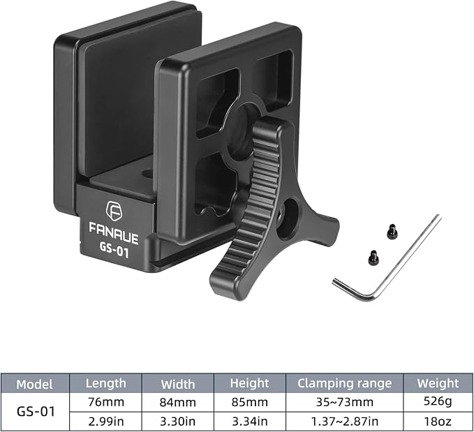 FANAUE GS-01Arca Swiss Rifle Saddle Mount, Hunting Tripod Clamp with Quick Release Plate, Shooting Tripod Rest, Enhanced Accuracy Ball Head & Adapter for Hunting and Shooting - Image 8