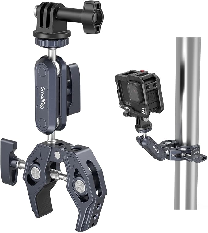 SMALLRIG Super Clamp Mount, Ballhead Magic Arm and Adapter for Gopro | Camera Monitor Mount with 1/4''-20, 3/8''-16 Threaded Holes, for Gopro / DSLR / Stabilizer by SmallRig