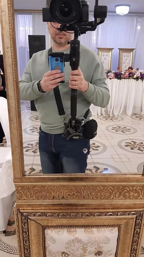 MTB1 Camera Monopod Shoulder Neck Sling Strap/Unipod Tripod Belt Waist Bag, Weight Support for Gimbal Stabilizer DJI Ronin-S, Zhiyun Crane, Moza Air Hold Gimbal Easier and Longer (Black) - Image 5