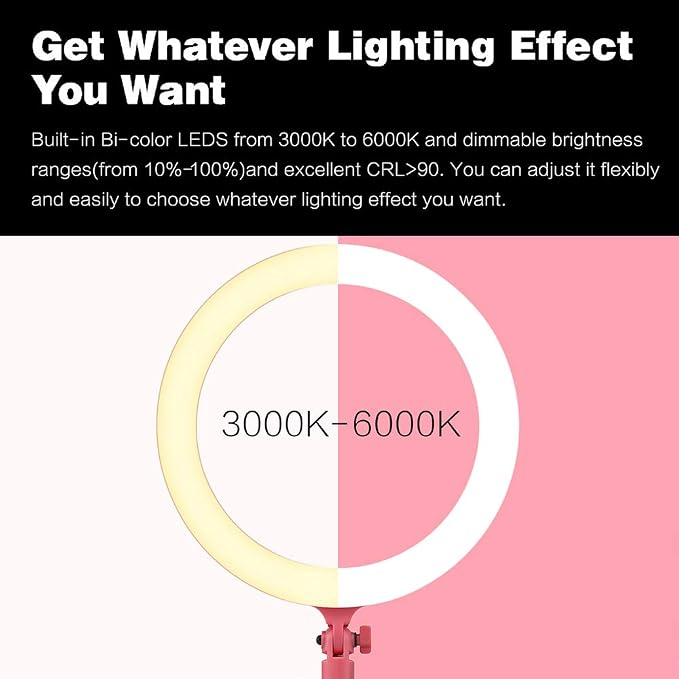 GODOX LR120 12 Inch LED Ring Light Photography Light Fill-in Light 3000K-6000K Bi-Color Temperature Adjustable Brightness USB Powered with Phone Holder for Live Streaming Selfie Makeup Photography - Image 7