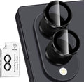 for Samsung Galaxy Z Fold 8 Camera Lens Protector, Individual Metal Ring Tempered Glass Lens Cover, [Strong Adsorption] Scratch Resistant Ultra-Thin HD Clear Lens Cover, 1 Set-Black Ring by Btscase