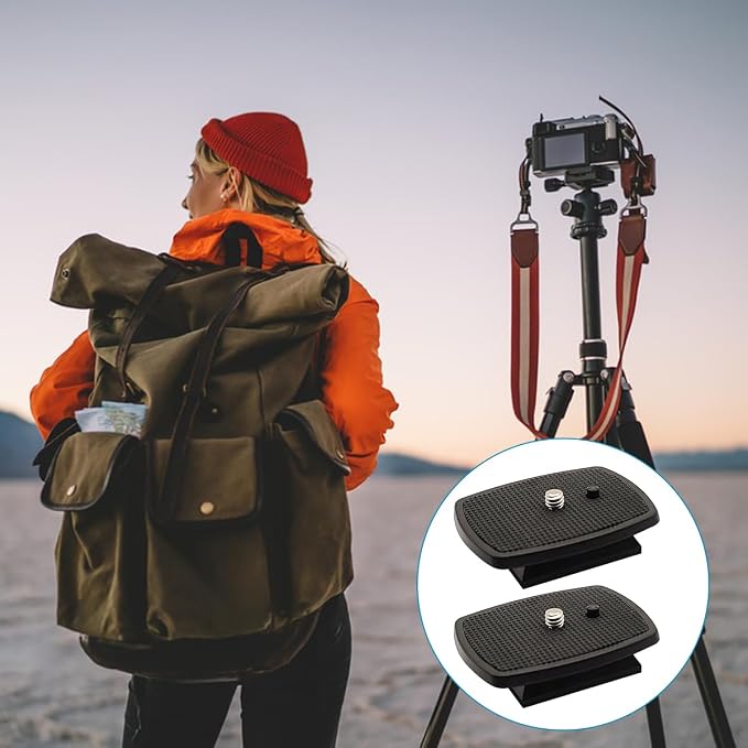 2 Pcs 42mm Tripod Quick Release Plate Camera Mounting Adapter Parts Replacement, QR Plate Replacement for Promaster 6100 6160 Hakuba S-4500 Velbon Sherpa Tripod Mount 1 5/8 - Image 7