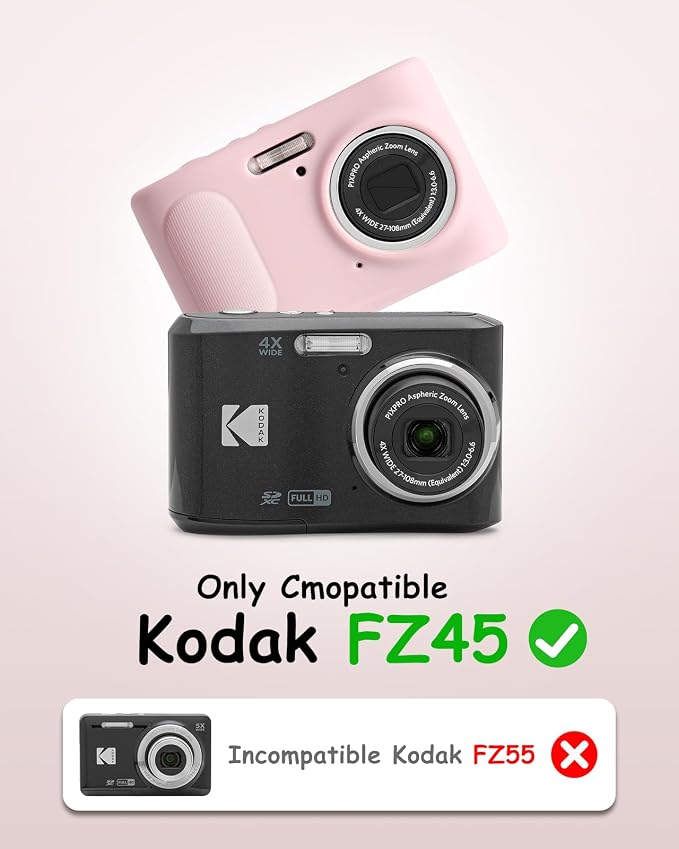 Camera Case Kit for Digital Camera KODAK PIXPRO FZ45,Lens Protective Design | Hard Case with Soft Silicone Camera Cover, SD Card Storage Travel Carry Cute Bag Small - Image 2