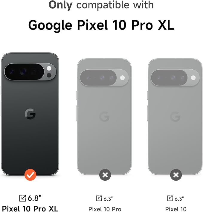 SURITCH for Google Pixel 10 Pro XL Case with 360° Rotatable Hand Strap Phone Grip Holder & Invisible Kickstand & Slide Camera Cover, Protective Cover for Pixel 10 Pro XL -Black - Image 2