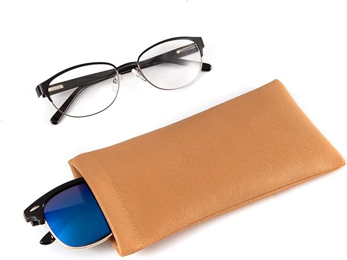 TRIUMPH VISION Eyeglass Case Glasses Case Soft Sunglass Pouch Sleeve 3 Pack | Slim Lightweight Alternative to Bulky Case, Leather Lined Protect Lens, Squeeze Easy to Use, Stylish Portable for Daily Use - Image 3