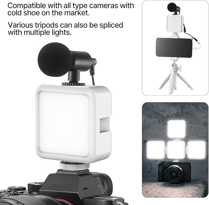 Ulanzi VL49 Mini LED Video Fill Light, 2000mAh Rechargeable Camera Light | CRI95 Adjustable Brightness, Design with 3 Expansion Cold Shoes, White Lighting for Canon Photography Tiktok Live Stream - Image 3