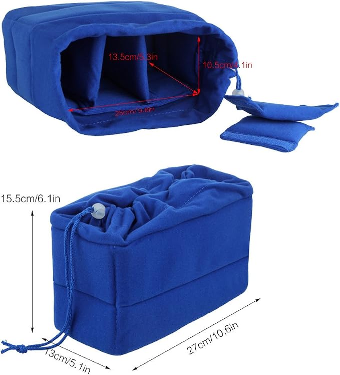 Koolertron Shockproof Camera Photo Bag for SLR TLR Camera Insert Partition Padded Case,Can be Put Directly Into the SLR Camera Bag With Freely Adjustable Compartment - Image 5