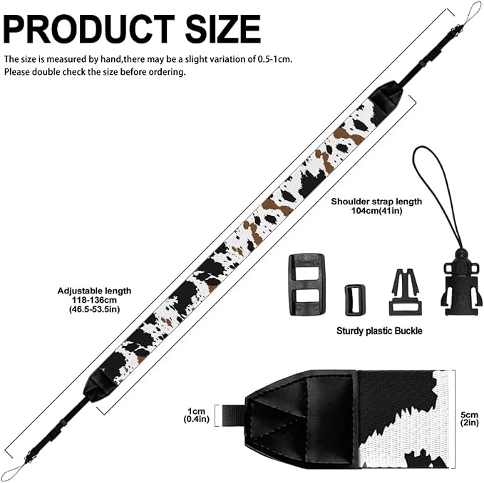 Coldinair Black Adjustable Camera Strap Universal Neck & Shoulder Soft Padded Strap for All DSLR Cameras,Binoculars - Image 6